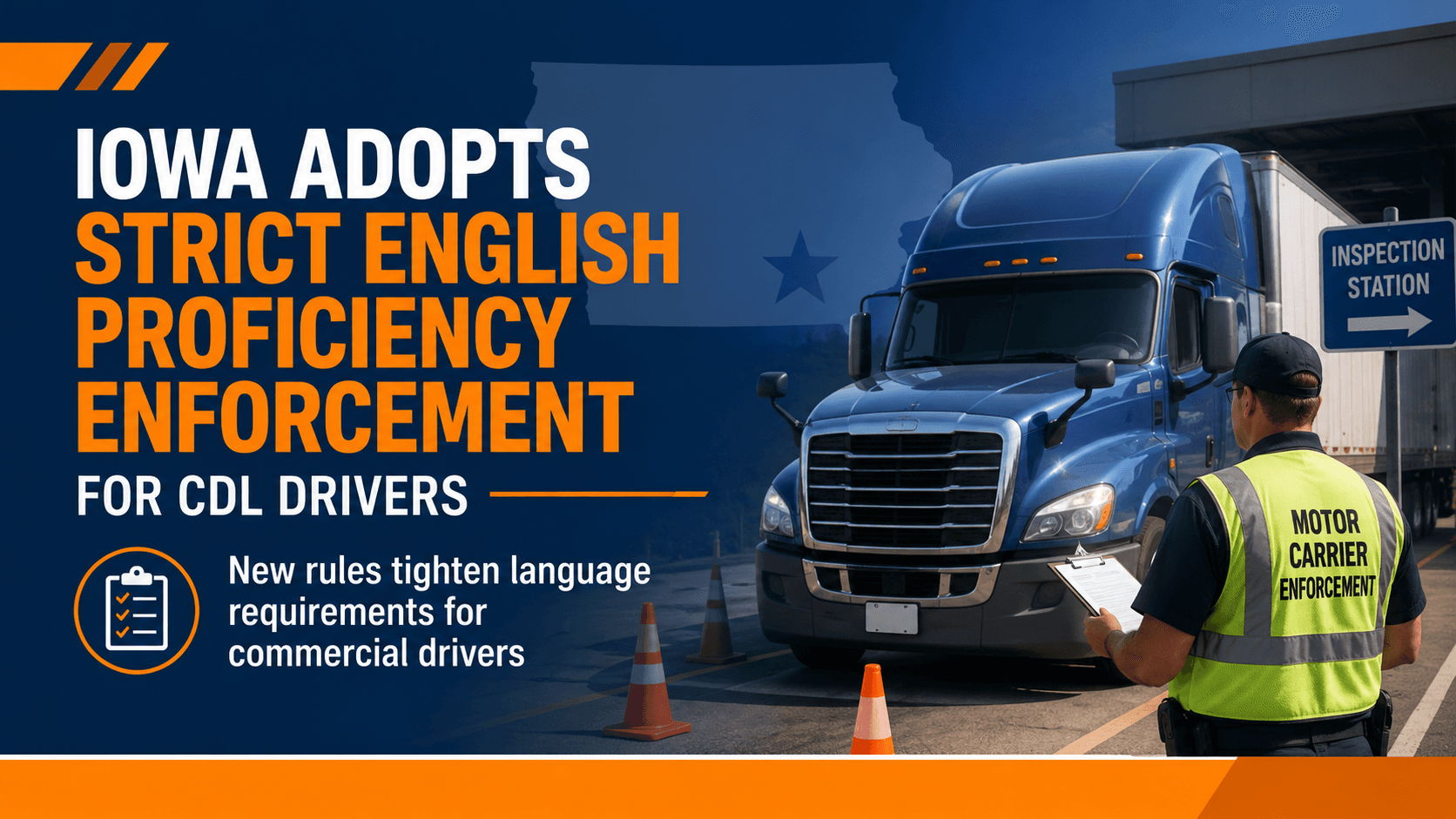 IOWA ADOPTS STRICT ENGLISH PROFICIENCY ENFORCEMENT FOR CDL DRIVERS