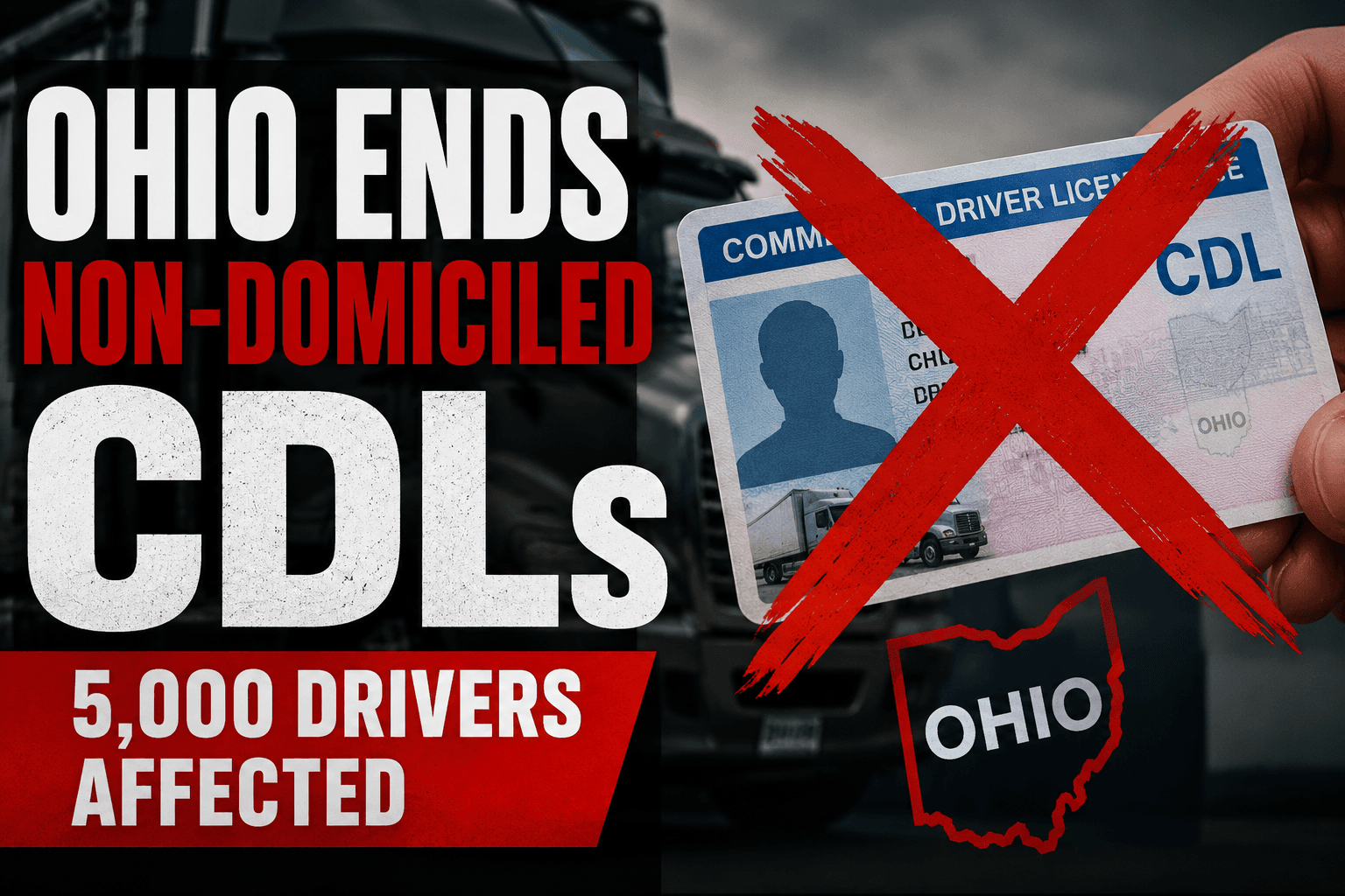 OHIO ENDS NON-DOMICILED CDLs — 5,000 DRIVERS AFFECTED
